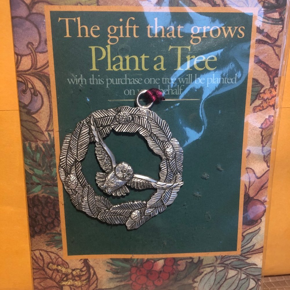 Seagull Pewter hanging ornament flying owl